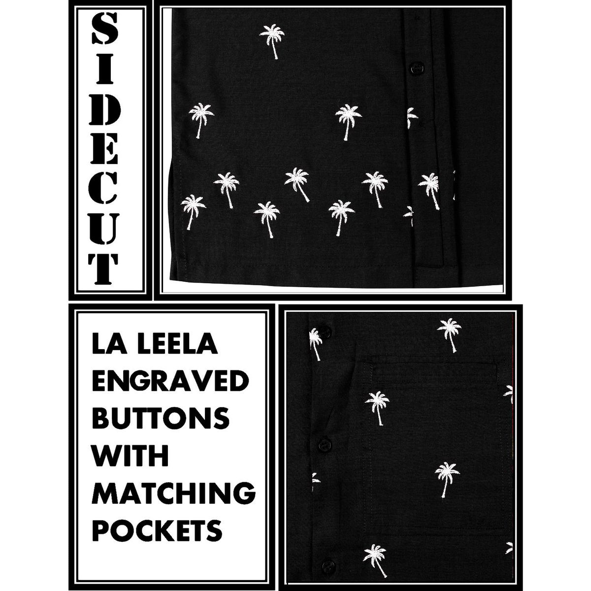 LA LEELA Men's Casual Button Down Short Sleeves Hawaiian Shirt Beach Aloha Party Holidays Shirts Summer Stylish Vacation Tops S Kohl_AE5 - thumbnail 6