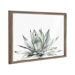 Kate and Laurel Blake Parrys Agave Framed Printed Glass by Emily Marie Watercolors, 18x24, Gold - 1 of 4