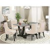 HomeStock 7-Piece Rectangle Natural Oak Finish Solid Wood Top Dining Table with 6-Chairs - 2 of 4