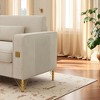 Mocamel Deep Seat Tufted Sofa - 86" Beige Fabric 3-Seater Couch with Metal Legs, for Living Room or Apartment - 3 of 4