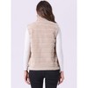 INSPIRE CHIC Women's Stand Collar Fully Lined Sleeveless Faux Fur Fluffy Zip Vest - 3 of 4