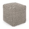 Christopher Knight Home Waite Boho Handmade Fabric Cube Pouf, Black/Natural - 4 of 4