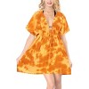 HAPPY BAY Women's Beachwear Bathing Suit Wraps Summer Loose Swimsuit Cover Ups Mini Caftan X-Large-XX-Large Yellow Tie Dye Design - 3 of 4