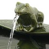 Sunnydaze Outdoor Solar Powered Ceramic Spitting Frog Water Fountain with Submersible Pump - 7" - Green - image 3 of 4