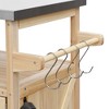 NicBex Stainless Steel Kitchen Island Kitchen Cart with Storage with Spice Rack, Towel Rack, 3 Open Shelves - 4 of 4