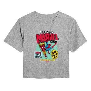 Women's - Marvel - Heroes Spider-Man Iron Man Cropped Graphic T-Shirt - 1 of 4