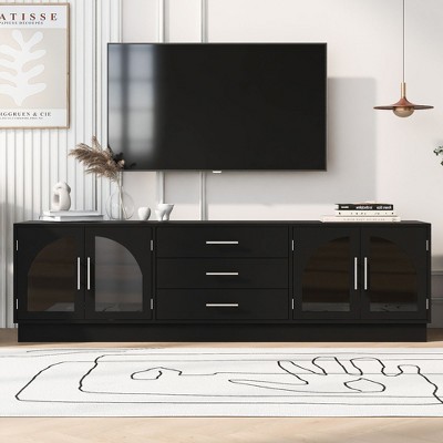NicBex TV Stand Modern Minimalist TV Stand Entertainment Center Media Console Cabinet with Adjustable Shelves for TVs up to 75 Inches