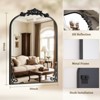 BEAUTYPEAK Vanity Wall Mirror Decorative Vintage Arch Bathroom Mirror with Designed Bottom - 4 of 4