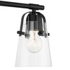 Possini Euro Design Indira Industrial Modern Wall Light Black Metal Hardwire 24" 3-Light Fixture Clear Glass for Bedroom Bathroom Vanity Living Room - 3 of 4