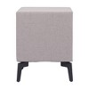 HomeRoots 20" Gray and Black Fabric Wood and Steel End Table With Two Drawers - 4 of 4