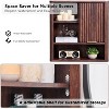 Bathroom Wall Cabinet with Sliding Door, Wood Hanging Cabinet with Adjustable Shelf & Faux Marble Top, Over The Toilet, Bathroom Cabinet - 4 of 4