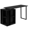 Vynxaria Modern 55" Black Laminate Computer Desk with Black Metal Frame Reversible Setup Storage Shelves for Home Office - 3 of 4