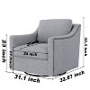 NicBex Cotton Linen Swivel Accent Chair,Upholstered Swivel Living Room Chair with Brass Nail Decorative Arm,Accent Chairs for Living Room - 2 of 4