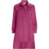 Lands' End Women's Wide Wale Cord Popover Long Sleeve Shirt Dress - 3 of 4