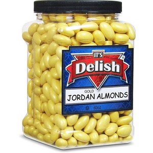 Yellow Gold Jordan Almonds by It's Delish, 3.75 lbs (60 Oz) Jumbo Container - 1 of 4