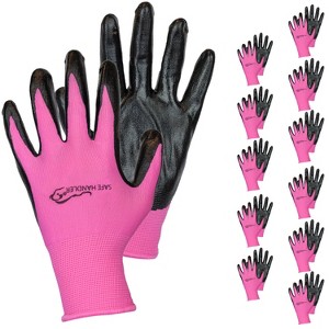 Bison Life Nitrile Coated Abrasion Resistant Firm Grip Work Gloves - One Size - 12 Pairs - 1 of 4