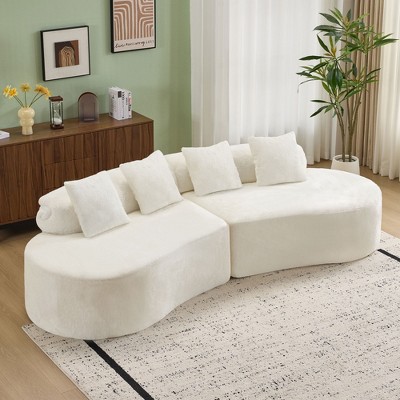 VASIP Modern Minimalist Curved Modular Cloud Sofa, The Light Gray  High - Density Plush Surface ,Soft and Skin - Friendly, for Living Room