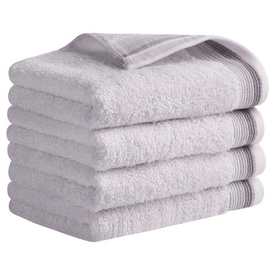 REGALWOVEN Bathroom Cotton Striped Pattern Absorbent Soft Decorative Hand Towel 13" x 27"