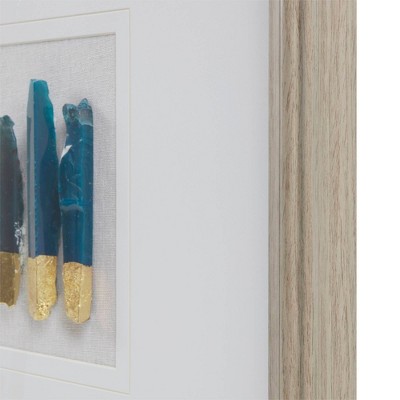 Blue Natural Agate Stones in Grey Shadow Box Frame