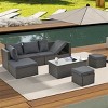 ELJGET 7PCS Patio Furniture Set with Adjustable Lounger Sofa Outdoor Sectional Sofa - 2 of 4