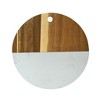 Slickblue Marble & Acacia Wood 12” Round Board - White/Black, Versatile for Serving & Cutting Cheese, Fruit - 3 of 4