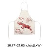 Unique Bargains Christmas Aprons Linen Beige Red Green 21.65"x26.77" 1 Pcs - 3 of 4