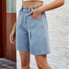 Womens Jean Shorts High Waisted Trendy Stretchy Denim Shorts Summer Casual Cutoff Loose Fit Wide Leg Long Shorts - 4 of 4