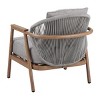 Coolbibila 1 Piece Outdoor Rope Club Chair,Fabric Upholstered Outdoor Armrests Chair,Patio Club Chair With Rope Backrest And Wooden Frame - 3 of 4