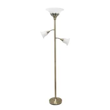 3-Light Floor Lamp with Scalloped Glass Shade - Elegant Designs