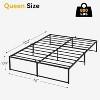 Full/Queen Size Metal Bed Frame - 14 Inch Heavy Duty With 3 in 1 Steel Support, Black - 2 of 4