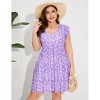 Coolmee Women's Summer Plus Size Casual Dresses Elastic Waist Pleated A Line Ruffle Hem Dress - 2 of 4