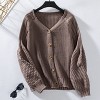 Womens Chunky Textured Knit Pocketed V Neck Soft Short Cardigan Sweaters for Women Trendy Winter Coats - 2 of 4
