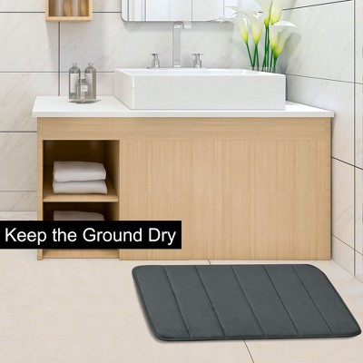 1'4"x2'4" Rectangle Indoor and Outdoor Polyurethane Floor Mat Gray - PiccoCasa