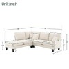 NicBex Sectional Sofa with Chaise Lounge & 3 Pillows L Shaped Modular Sofa for Living Room & Apartment, Beige - 3 of 4