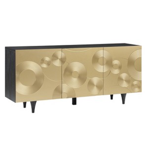 Treasure Trove Accents Three Door Credenza Mendoza Gold/Black - 1 of 4
