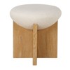 Uttermost Lainie Minimalist Accent Stool – Upholstered Round Seat with Oak Wood Base for Modern, Soft-Toned Interiors - 3 of 4