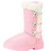 bebe Toddler Girl's Winter Boots with Chic Embroidery and Sparkling Rhinestone Button Accent - 3 of 4