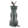 SPI Home Curiosity Garden Sculpture – 13" Cast Aluminum Cat and Butterfly Statue with Verdigris Finish for Whimsical Outdoor Decor - 3 of 4