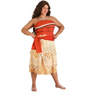HalloweenCostumes.com Women's Plus Size Deluxe Disney Moana Costume | Disney Costumes - 1 of 4