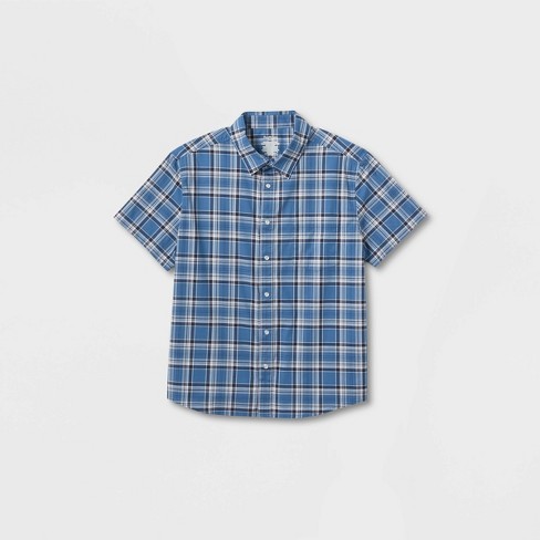 Mens short sleeve plaid cheap dress shirts