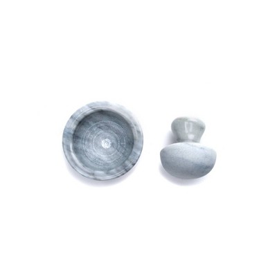 White Marble Mortar and Pestle Set for Kitchen