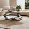 49.2" Oval Coffee Table, Modern Coffee Table with Faux Marble Oval Top, Cocktail Table with Gold Stainless Steel Base for Living Room - 4 of 4