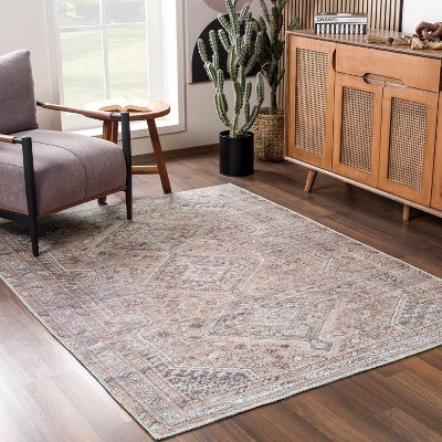 Hauteloom Barny Brown Flat Pile Washable Rug