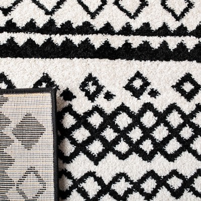 Ivory Charcoal Hand-Knotted 4'x6' Synthetic Easy-Care Area Rug