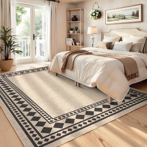 2x6FT Jute Washable Area Rug for Living Room, Modern Non-Slip Outdoor Rug for Patio, Non-Shedding Stain Resistant Soft Carpet for Bedroom - 1 of 4