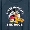 Women's - Disney - Mickey Pluto Just Want All Dogs Lightweight French Terry Wide Neck Long Sleeve Shirt - 2 of 4