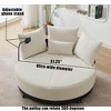 52.75" Polyester Oversized Round Swivel Chair with Adjustable Phone Stand & Throw Pillows - 2 of 4