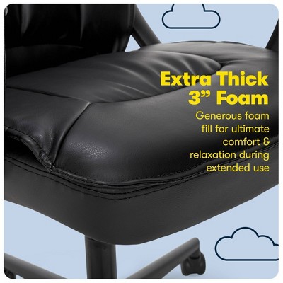 Sculpted High Back Black Bonded Leather Executive Swivel Chair