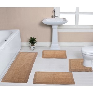 Home Weavers Luxury Collection 100% Cotton Tufted Bathroom Rug Set, Non-Slip Latex Bath Rug Set - 1 of 4