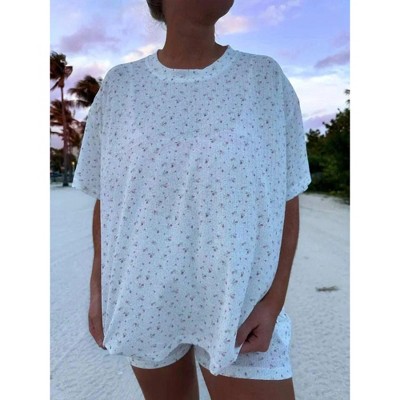 Women's Floral T-shirt - Sunkissed Coconut